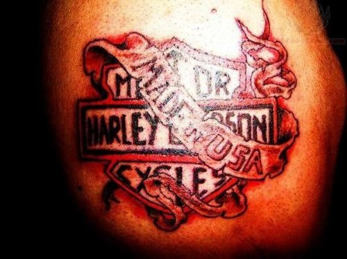 Made In USA Harley Davidson Tattoo